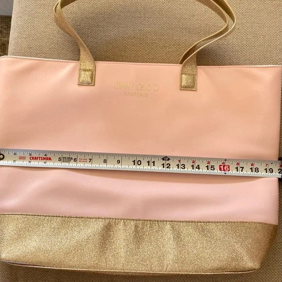 Jimmy Choo Perfumes Large Pink and Gold Glitter Tote Bag - Picture 4 of 14